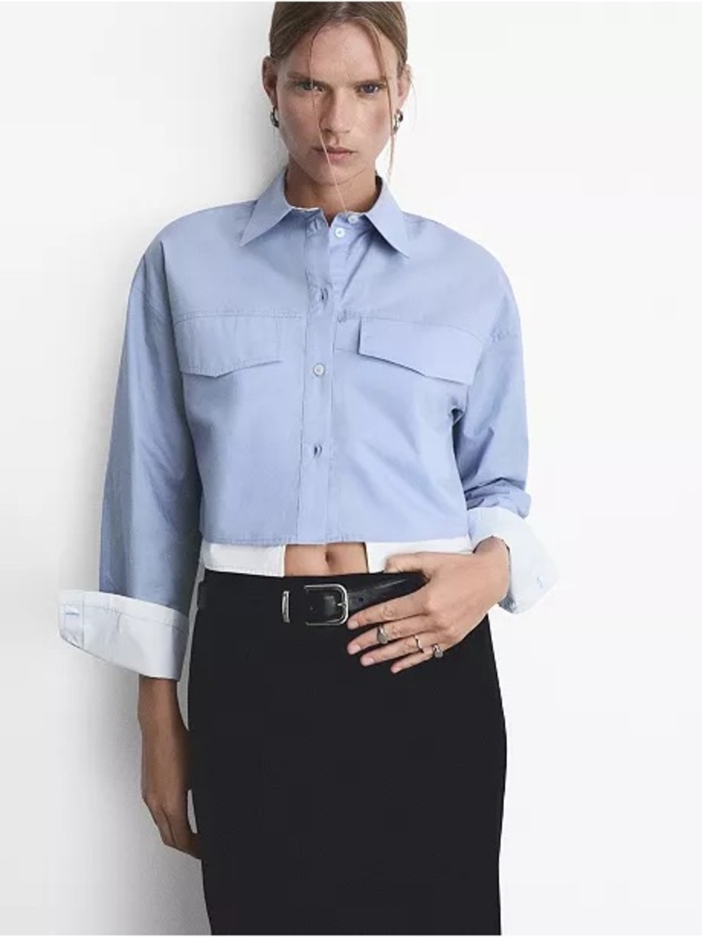 Mango cropped fit shirt